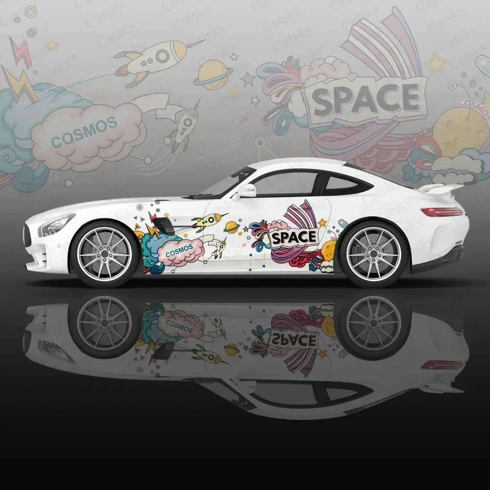 Space Astronaut Design Car Body Stickers Itasha Vinyl Auto Side Decal Sticker car Body Sticker automobile Decoration Stickers