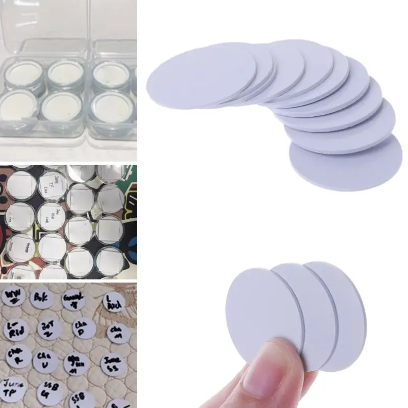 10 Pieces 215 Cards Diameter 25 mm/ 0.98 Inch Coin Rewritable Blank White 215 Cards