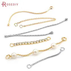 18K Gold Color Brass 2 Holes Tassel Chain Earring Line Connect Chain High Quality Jewelry Making Supplies Accessories for Women