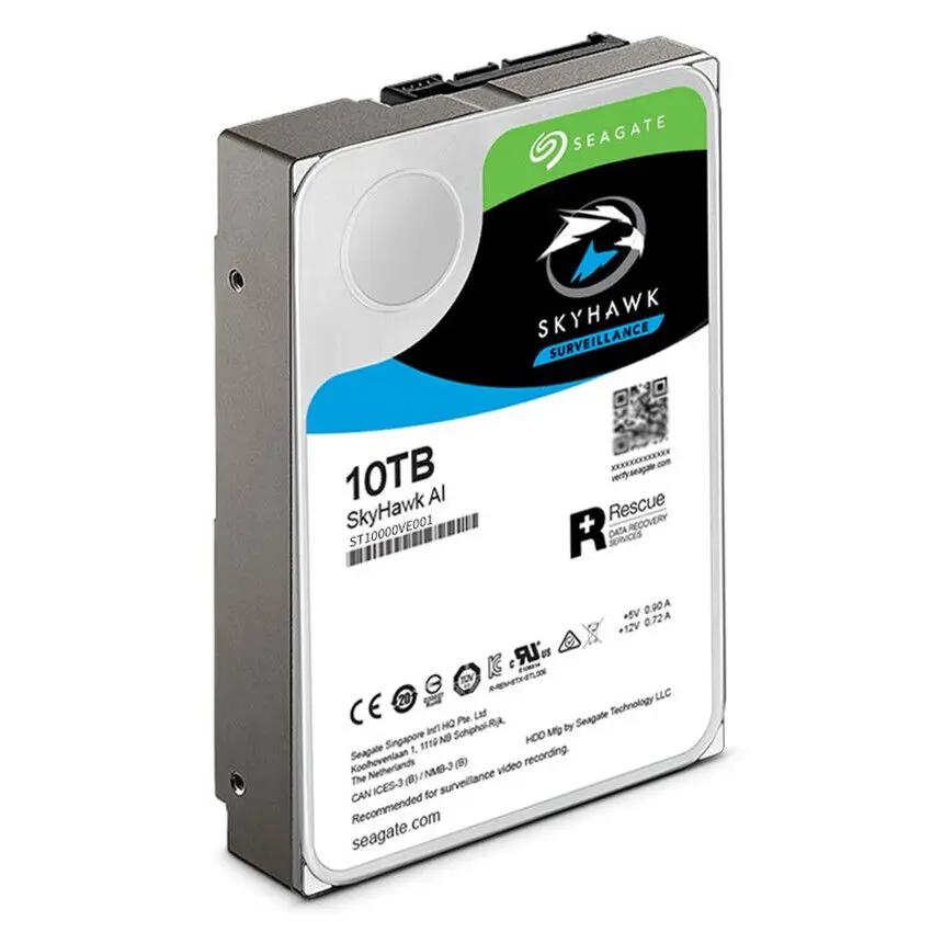 محرك أقراص صلب داخلي من Seagate-Skyhawk AI ، ST10000VE001 ، 10 ، 10000 ، ، ، دورة في الدقيقة ، ذاكرة التخزين المؤقت ، محرك الأقراص الصلبة ، تم اختباره ، شحن سريع