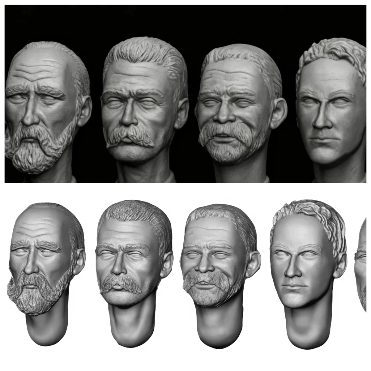 

Прецизионный комплект для замены головки модели из смолы 1:35, с детальми для модификации статуи с 5 головками