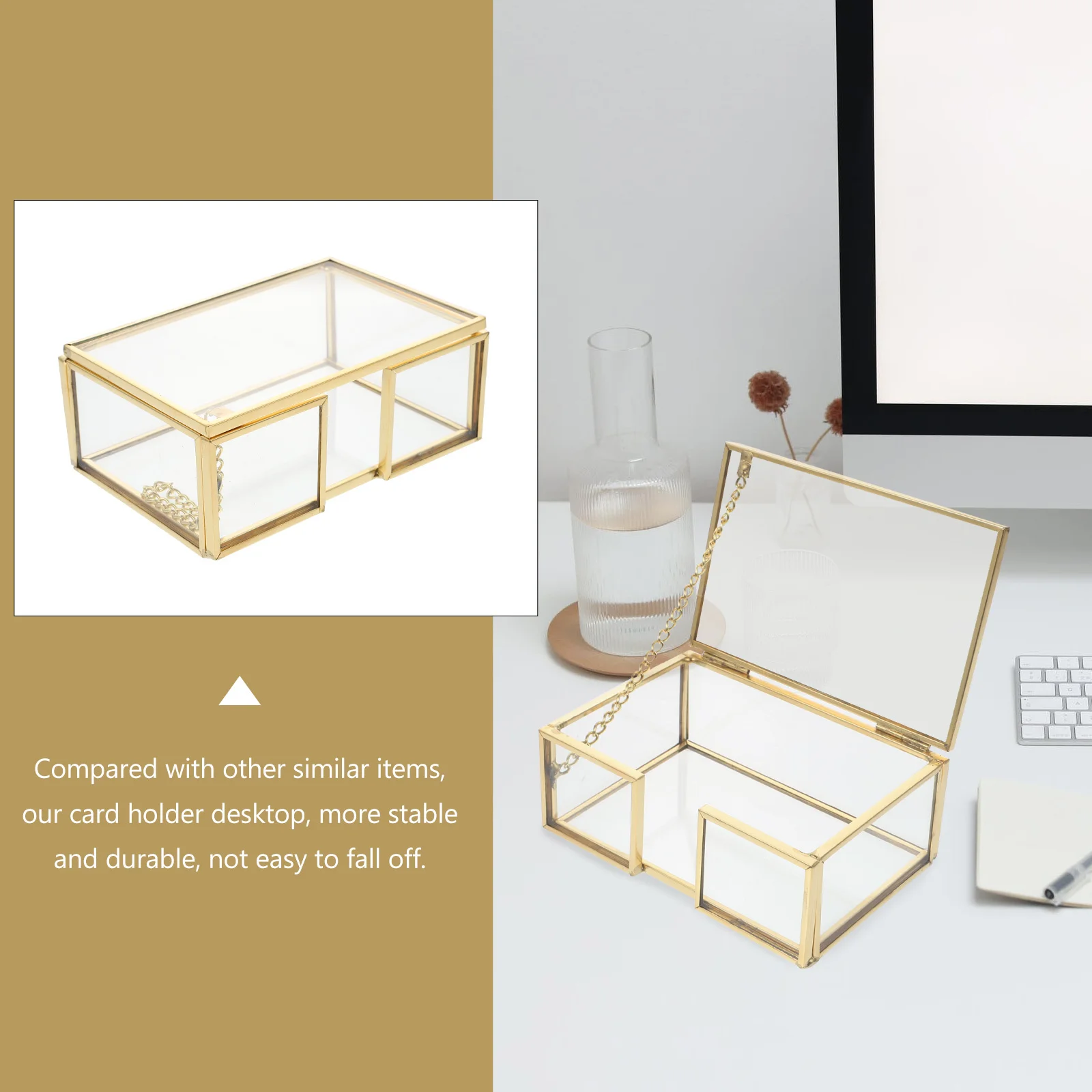 

1Pcs Professional Name Pictures Storage Container Transparent Design for Office Supplies Snacks Pens Glass Storage Box