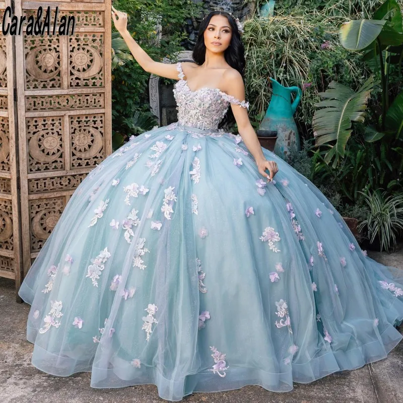 

Luxury Butterfly Quincenara Dresses Sweetheart Ball Gown Floral Prom Dress Custom Made Vestidos De 15 Años Quinceañeras 2023