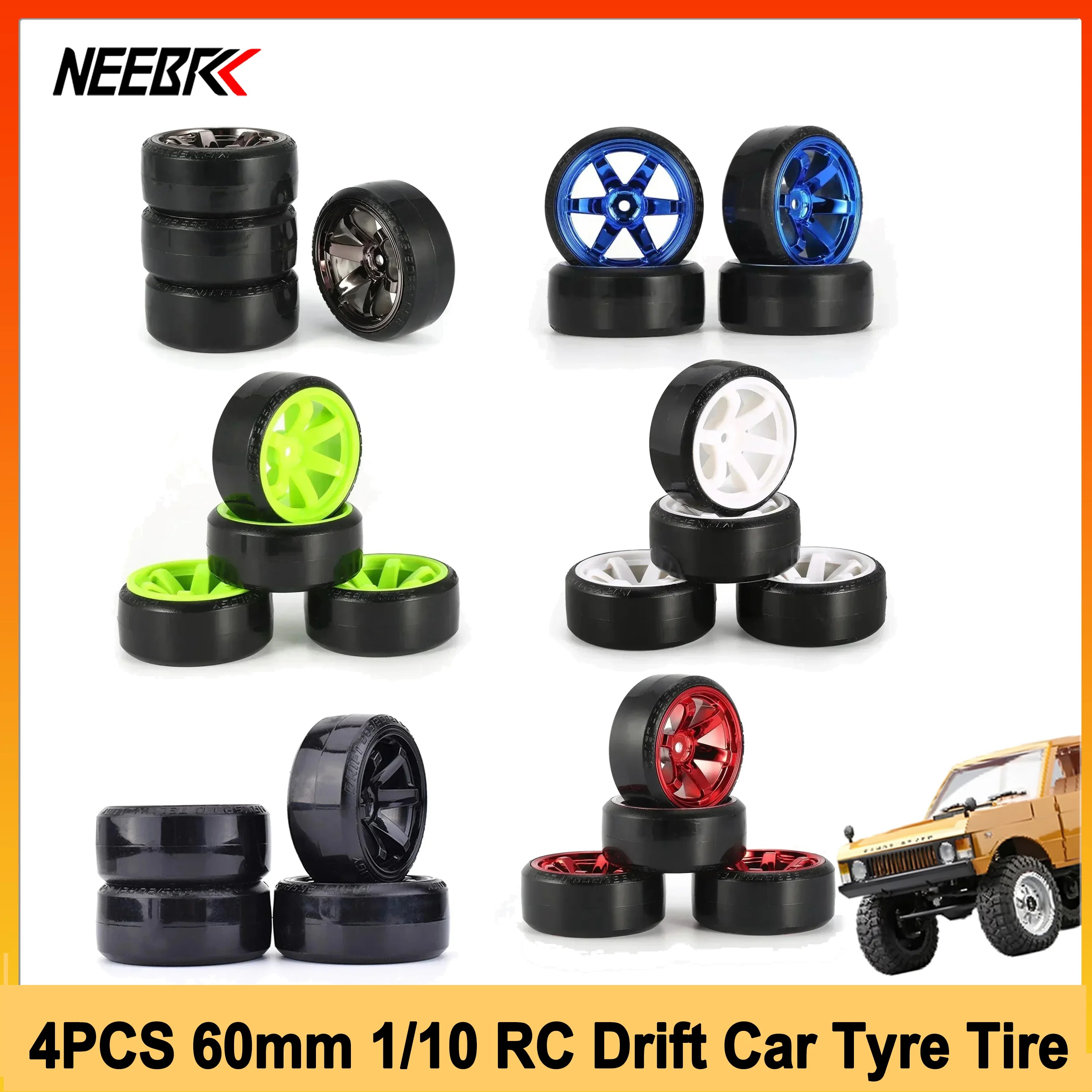 4PCS 60Mm 1/10 Tire…