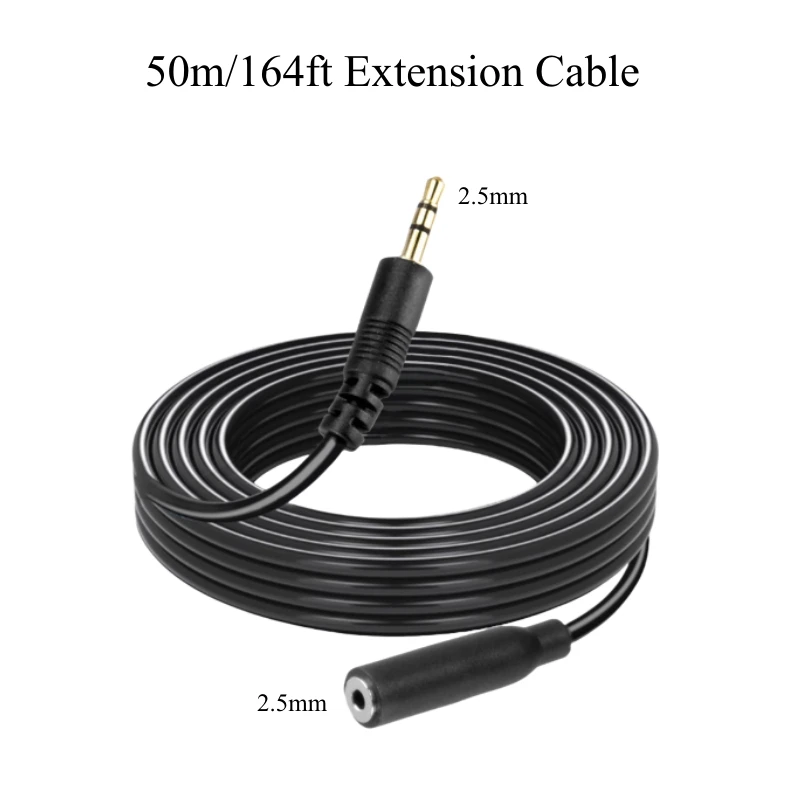 50 m/164 Fuß LANC-Zoom-Objektivsteuerungs-Verlängerungskabel, 2,5 mm Stecker auf 2,5 mm Buchse. Funktioniert nur mit der AODELAN ZC-4, ZC-5 Zoom Remote
