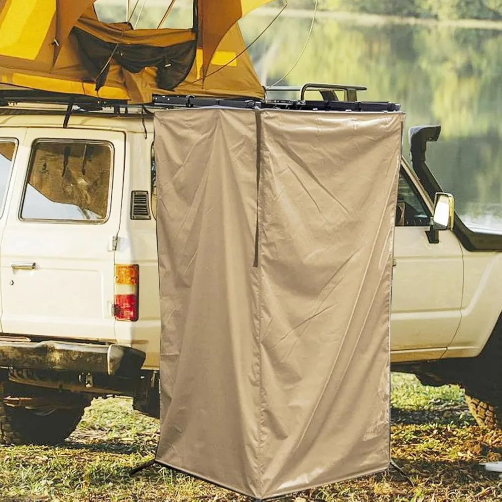 Awning Style Privacy Shower Tent Waterproof Shelter Overland Portable Portable Fitting Room Folding Design Hanging Structure