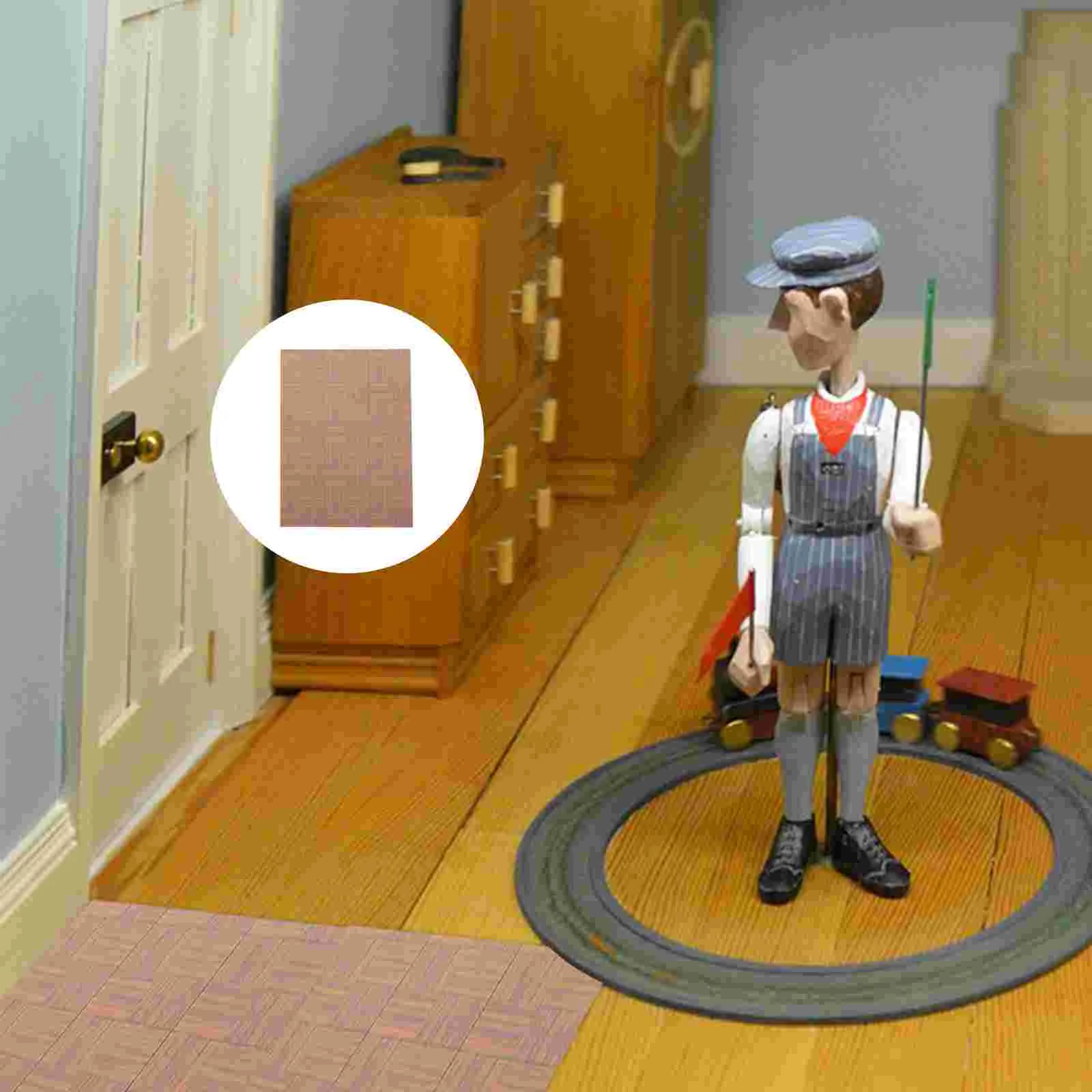 

3 Pcs Accessories Decorate Dollhouse Floor Stickers Flooring Self-adhesive Paper Mini Decorations Miniature