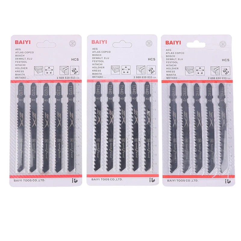 5PCS T144D T127D T111C Multi-Purpose Jigsaw Blades Assorted Jig Saw Blades Set Woodworking Saw Blade For Cutting Wood And Metal