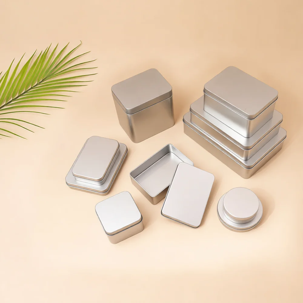 Elegant Metal Tin Box Rectangular Organizer For Jewelry Candy Tea Leaves Portable Gift Packaging Case Durable Empty Holder
