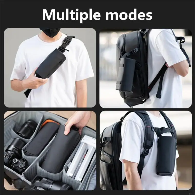 E21A Portable Waterproof Carrying Bag for Pocket 3 Accessories Black Oxford Cloth Protective Storage Handbag 21.5*9.5*9.5cm