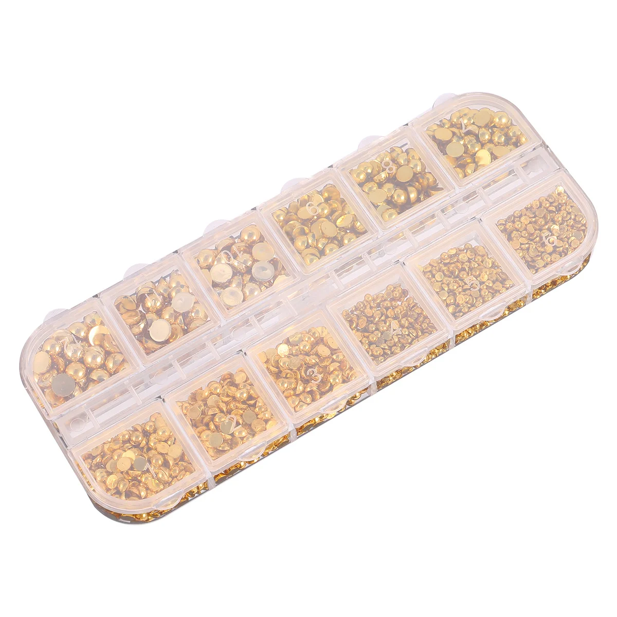 1 scatola di adesivi per unghie con diamanti perlati durevoli design a semicerchio dorato manicure accessori per nail art adesivi per manicure decorativi