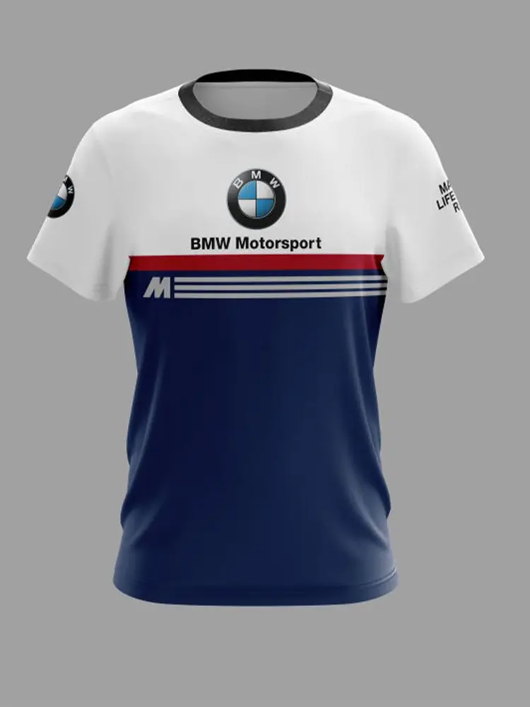 

BMW Personalized Fashion Racing Bike Outdoor Fitness Sports Loose Comfortable Breathable Quick Drying Men's Round Neck T-shirt