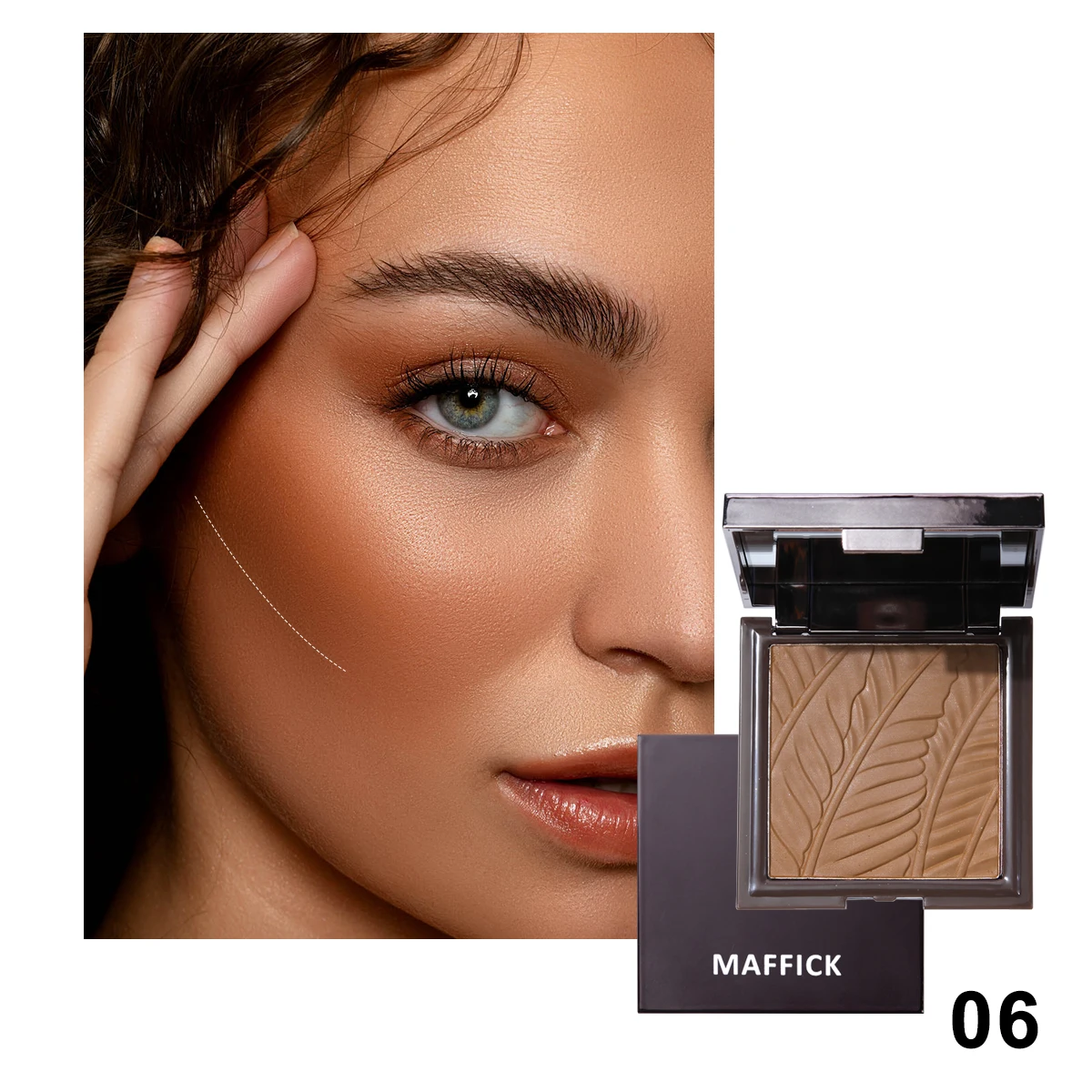 Matte Chocolate Brown Shade Concealer Contouring Powder Press  three-dimensional