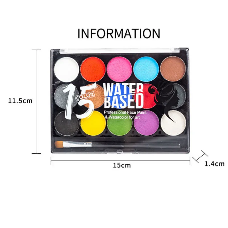15 لونًا من طلاء الوجه والجسم بالدم المزيف، مجموعة مكياج للهالوين ذات تأثيرات خاصة احترافية مع شمع ندبة لنمذجة الجرح