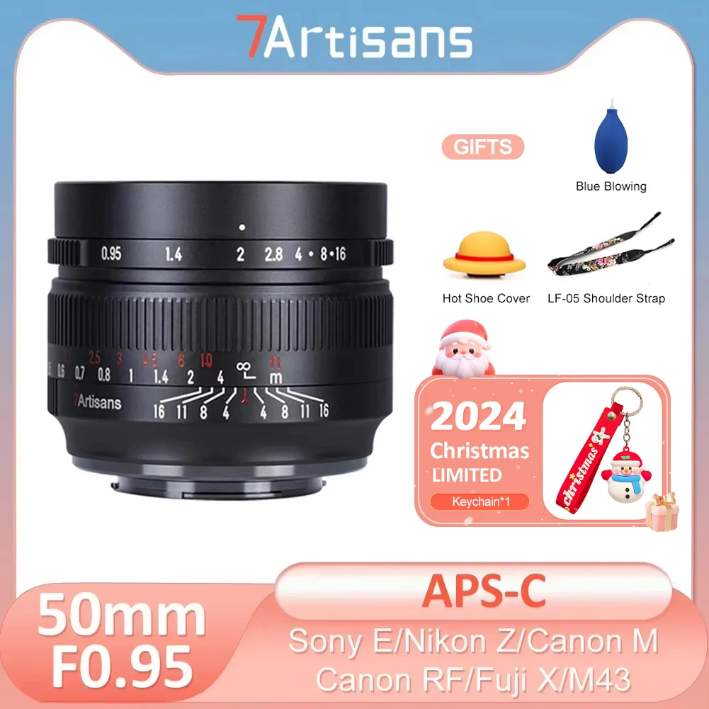 7artisans 50mm F0.95 APS-C Prime Fixed Focus Large Aperture Lens for Sony E Nikon Z Canon EOS R RF EOS M Fuji X M4.