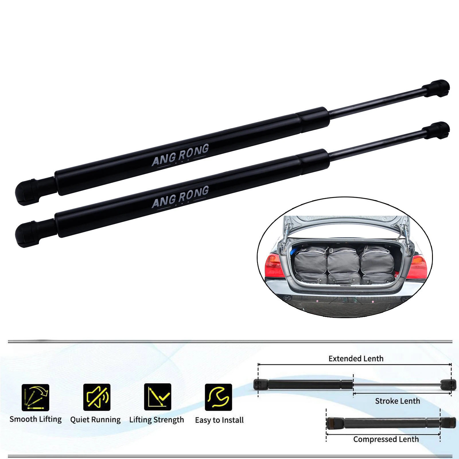 2x Tailgate Boot Gas Struts Rear Trunk Support Spring Lifter for BMW E90 3 Series 2005-2011 Saloon 51247060623 51247129194