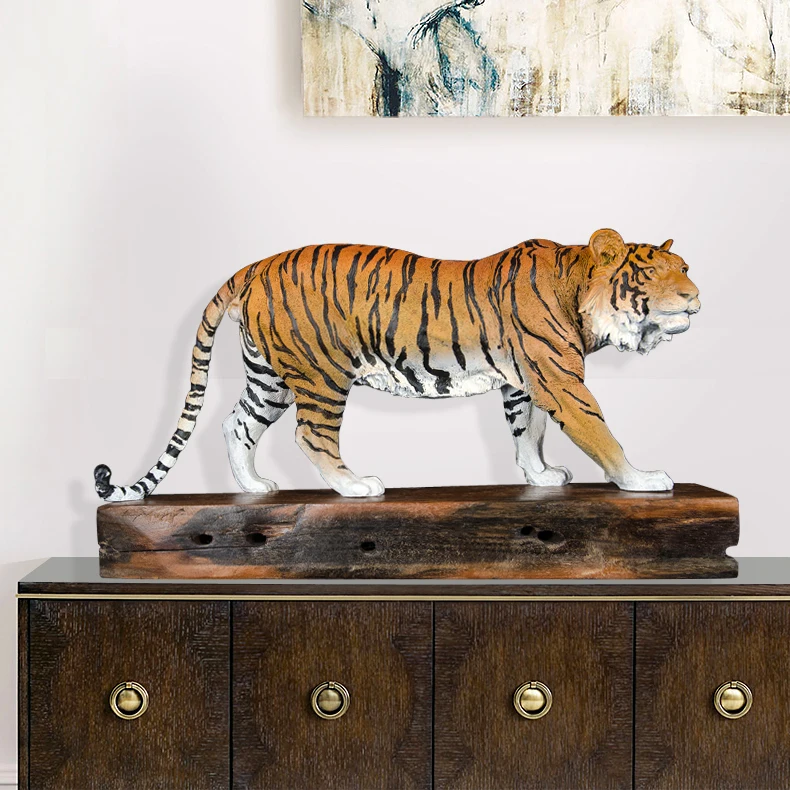 

50CM Large TOP ART Home store Company SHOP decorative exorcise evil spirits bring money GOOD LUCK Color painting copper tiger