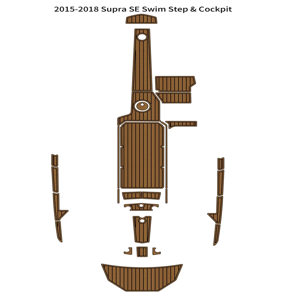 2015-2018 Supra SE Swim Platform Cockpit Pad Boat EVA Foam Faux Teak Deck Floor