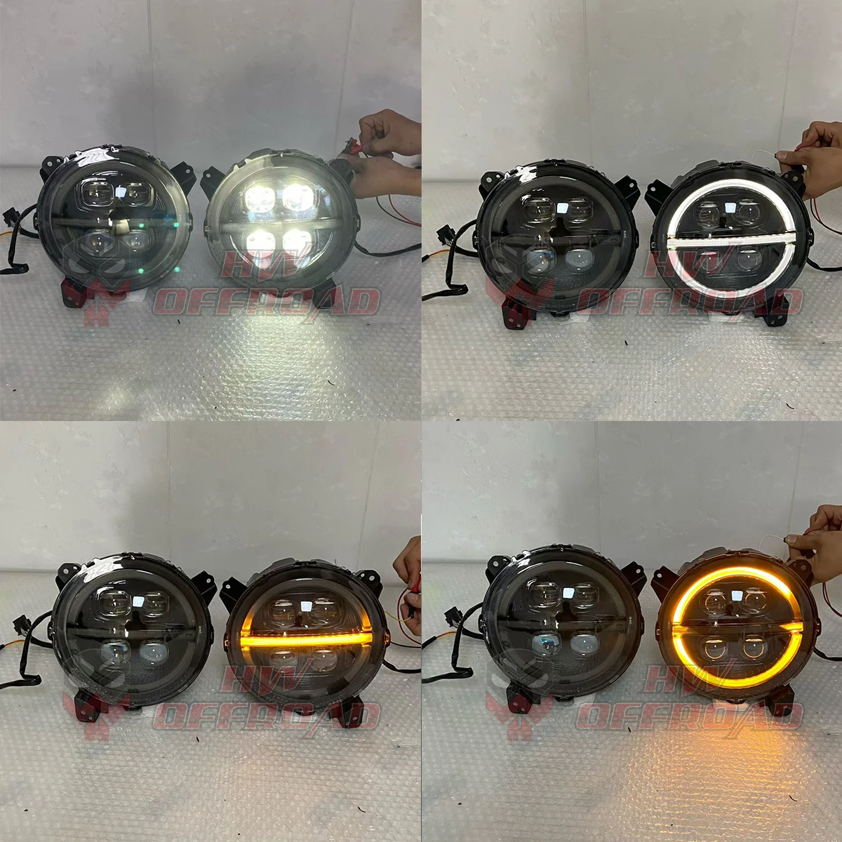 9'' Round LED Headlight Headlamp for Jeep Wrangler JL Gladiator JT 2018-2024 Dynamic Turn Signal 4x4 Pickup Head Light