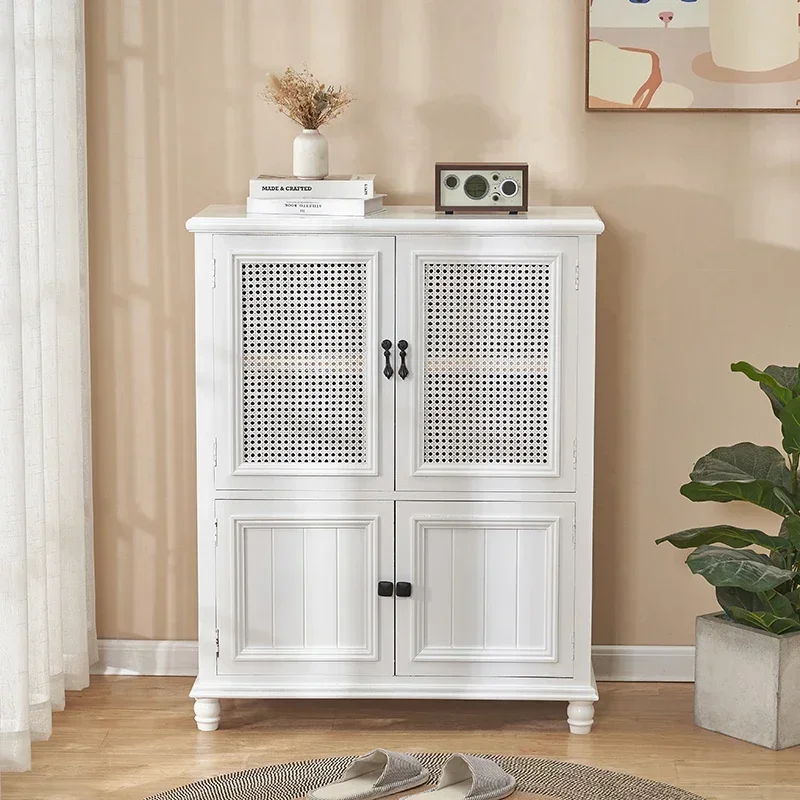#L Organizer Shelf Shoe Rack Drawer Storage Simple Rattan Shoe Cabinet Display Open Kitchen Para Furniture Q