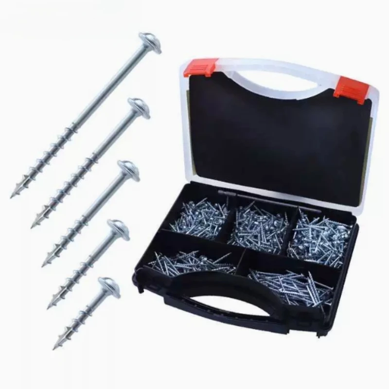100pcs Self Tapping Screws, Cross Head Slotted, 25/32/38/50/63mm, Suitable for Pocket Hole Clamp System Pocket Hole Screws