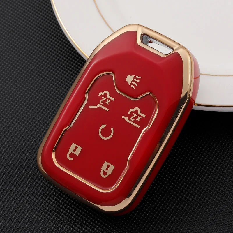 TPU Car Remote Key Fob Protective Cover Case Shell with Keychain For CHEVROLET Silverado 1500 3500HD Terrain Acadia GMC Sierra view 4