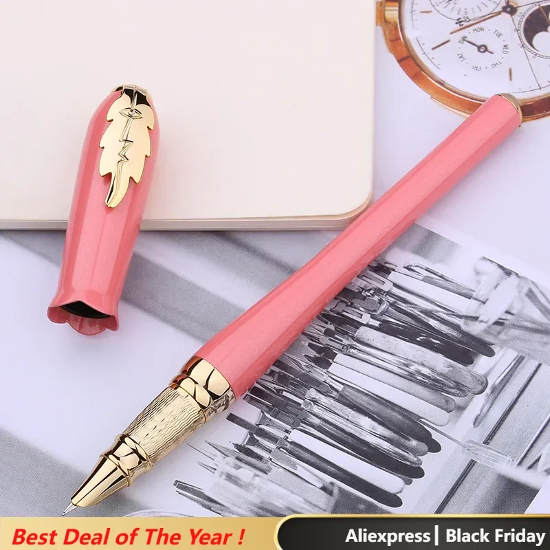 Picasso 986 Greek Irene  Fountain Pen Female Gift Pink Bud Cap Leaf Clip Iridium 0.38 Financial Homework Exam Writing