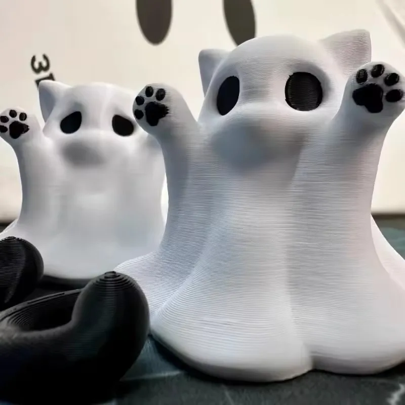 

Halloween Mini Kitten Ghost Ornaments:Cute Desktop Atmosphere Decor – Ideal Cat-Themed Gift for Girlfriend Home Decoration Craft