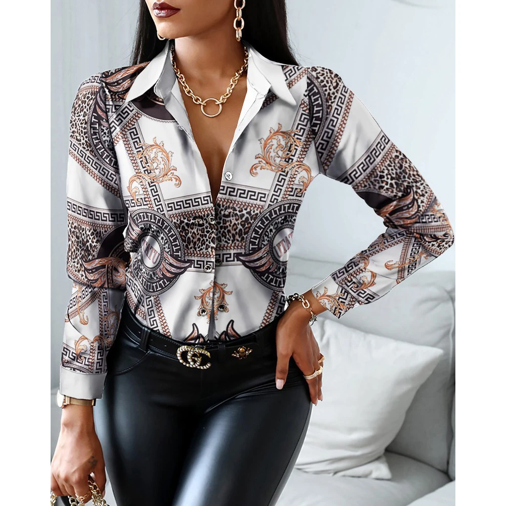 202 الخريف الأزهار طباعة طويلة Sve irt المرأة الأعلى Faionable للتخصيص تصميم محطة مستقلة موقع eBay وصول جديد #2