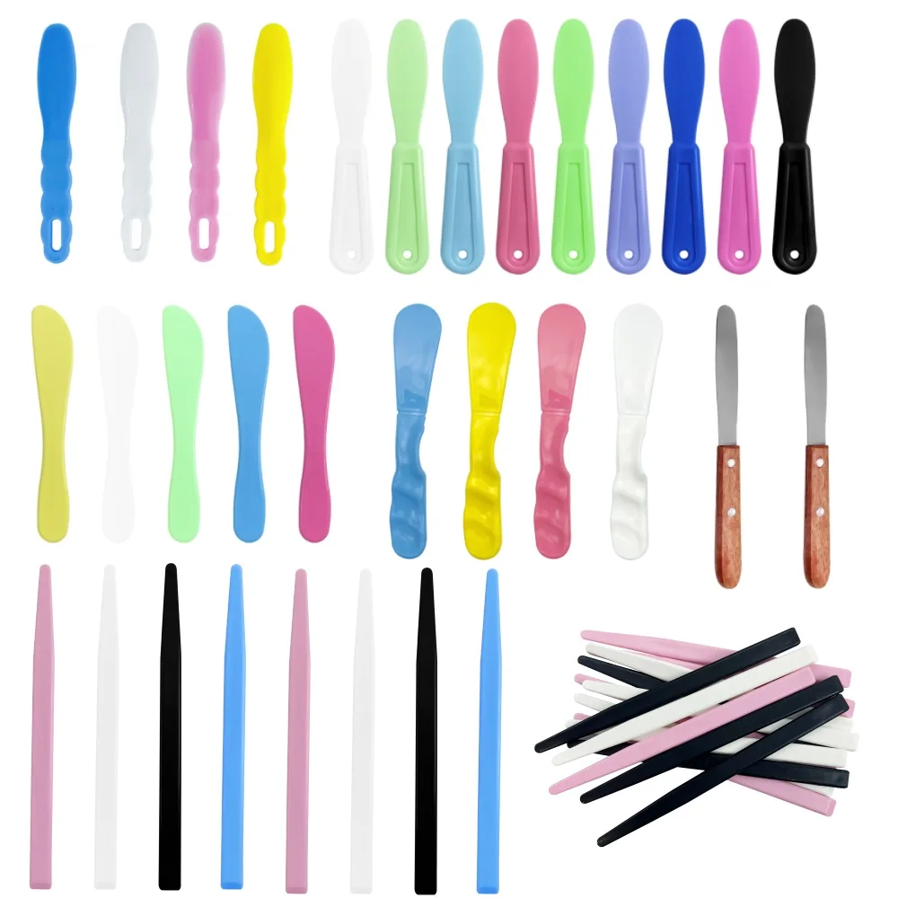 10pcs Dental Plastic Spatula Cement Powder/Mold Material Mixing Knife Gypsum Mixer Spatula Teeth Whitening Dentistry Lab Product