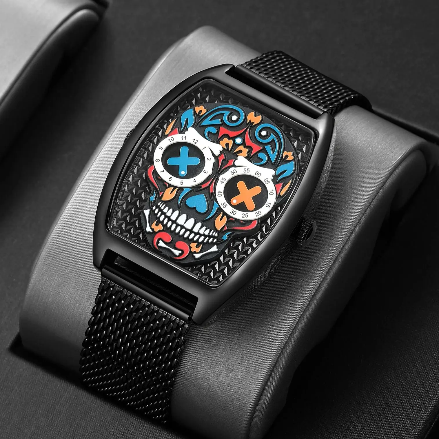 New Skull Watches Hip Hop Quartz Men Watches Fashion Clown Personality Watches Luxury Man Watch Reloj Hombre