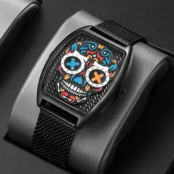 Montres tête de mort pour hommes, hip hop, quartz, mode, clown, personnalité, luxe, Reloj zones bre, nouveau