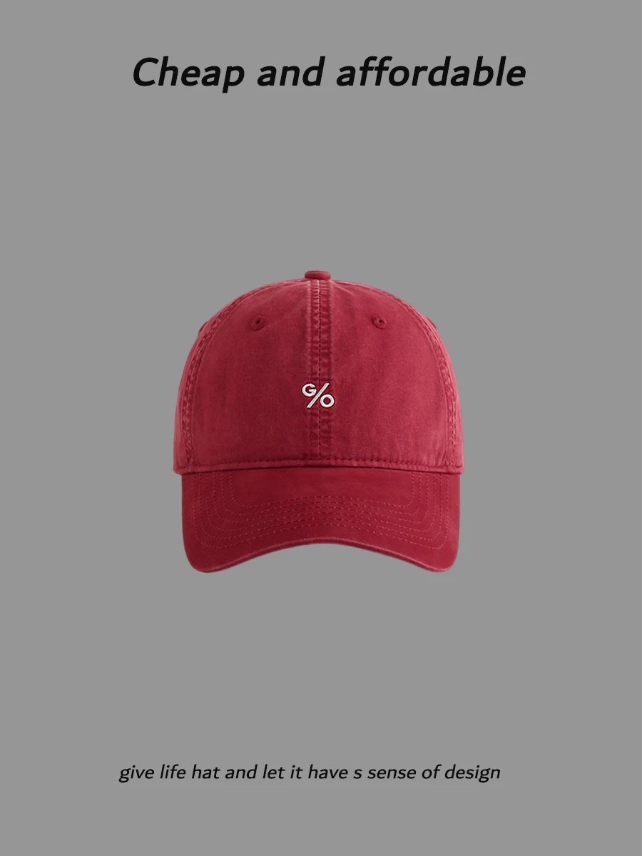 Embroidered peaked cap fashionable versatile face small baseball cap spring summer visor tide