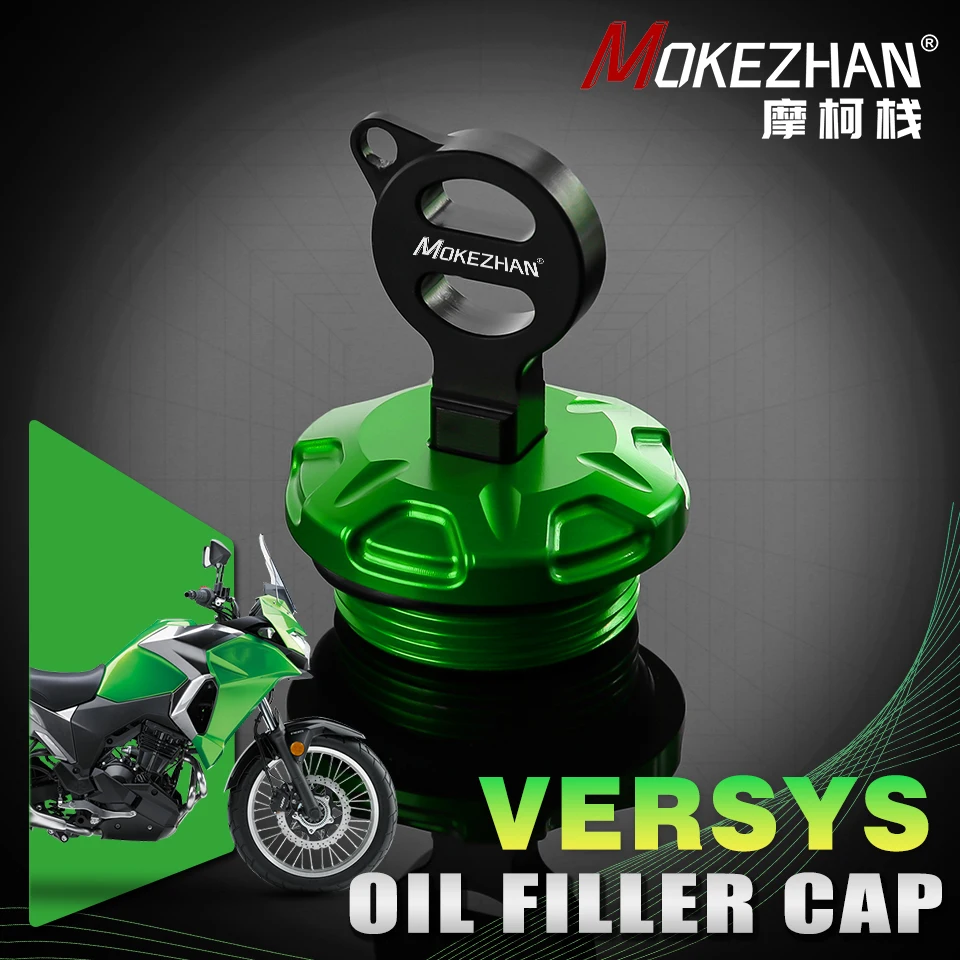 Motorcycle CNC Aluminum Anti theft Engine Oil Filler Cap Cover For Kawasaki Versys X-300 X300 Versys300 2017-2024 2023 2022 2021