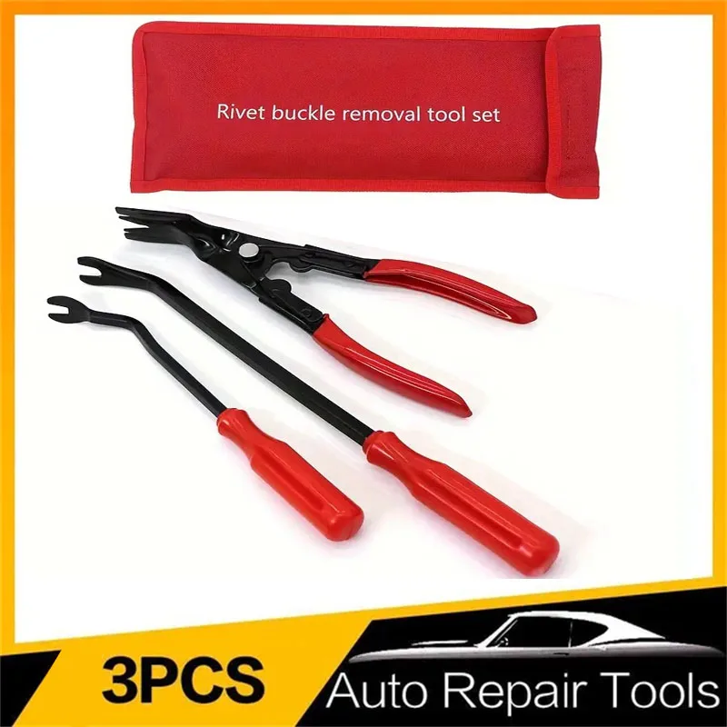 3pcs Auto Trim Removal Tools Set Car Panel Fastener Remover Pliers Kit Car Audio Headlight Modification Installation Tool