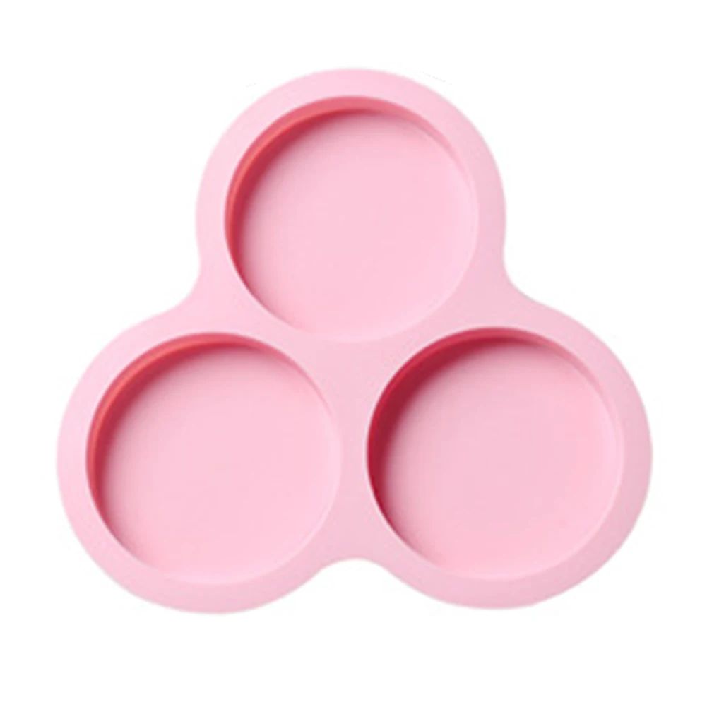 Silicone Circular 4-inch Cake Mold With 3 Cylindrical Shapes DIY Rainbow Baking Tray Pizza Baking Tool -1PCS