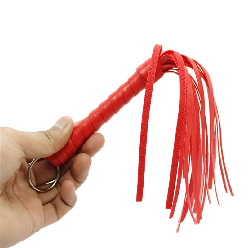 28cm Iron Ring Leather Handle Tassels Small Horsewhip Riding Crop Flogger Paddle Slapper Horse Training Dressage Whips