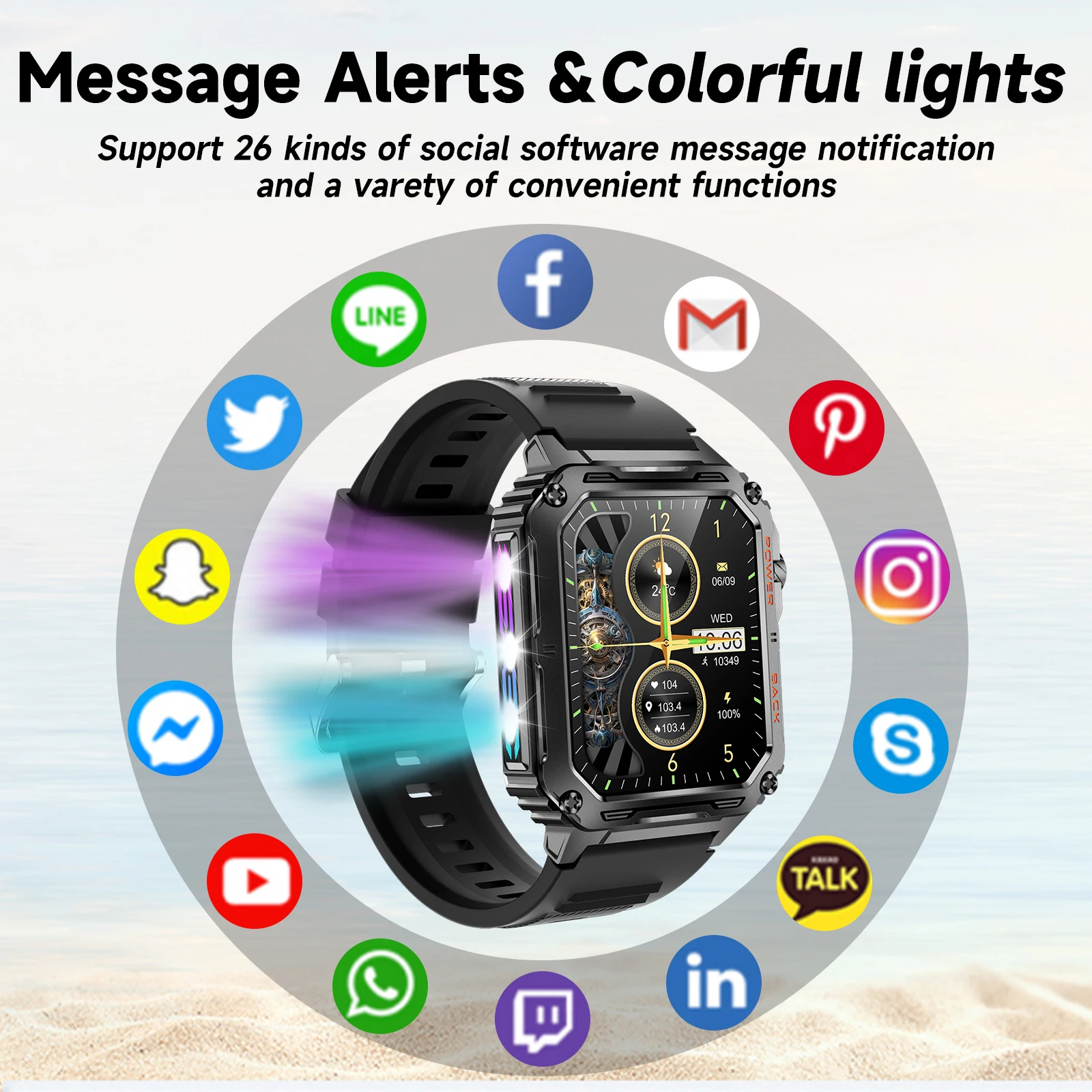 Montre connectée pour hommes, - Breath Rate Monitor avis et prix