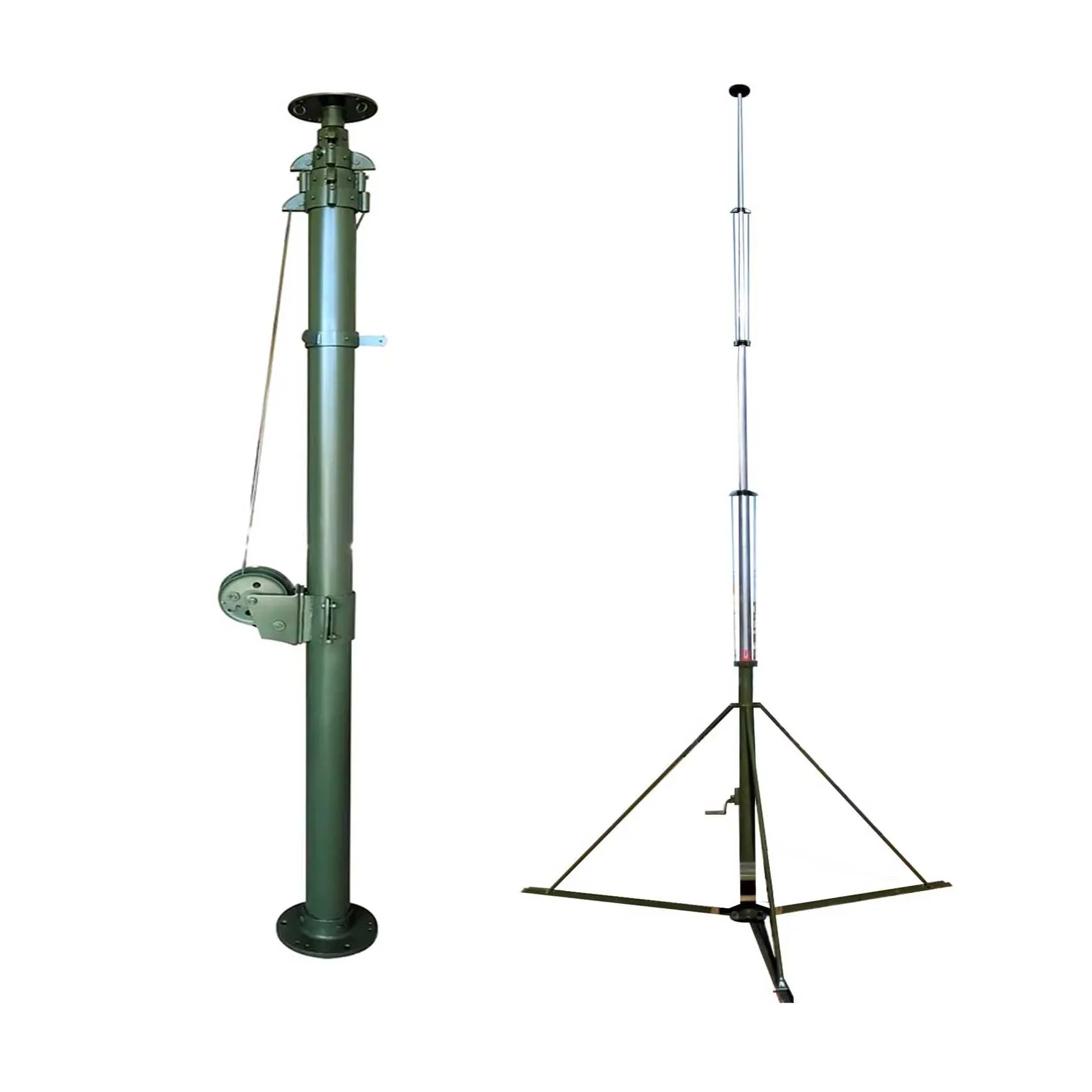 

Green 9m Manual Lifting Tripod Mast Lightning Rod Pole