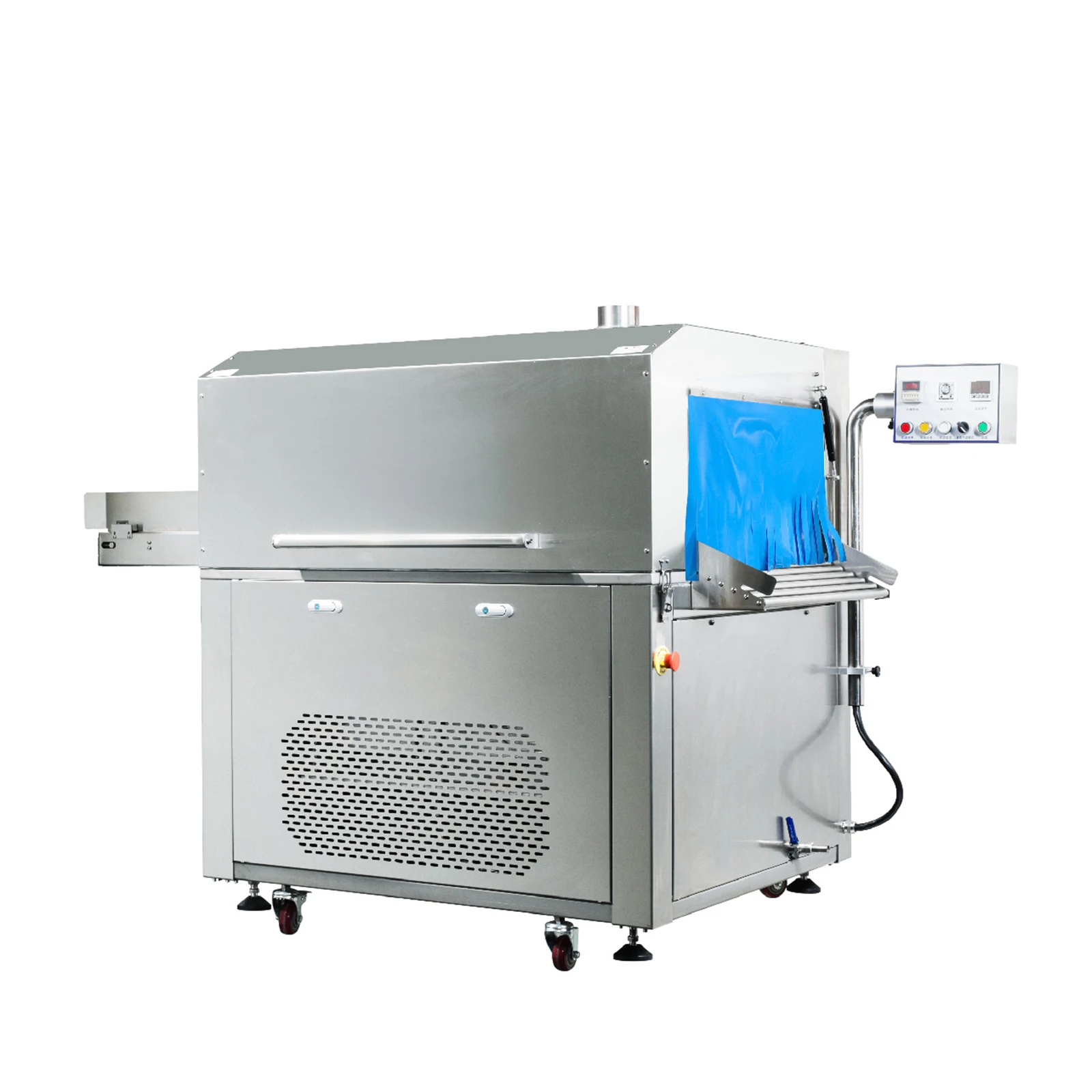 Durable SUS 304 Stainless Steel Hot Water Tunnel Conveyor Shrink Machine for Smoothing Packaging Massive Fresh Meat Plastic Bags