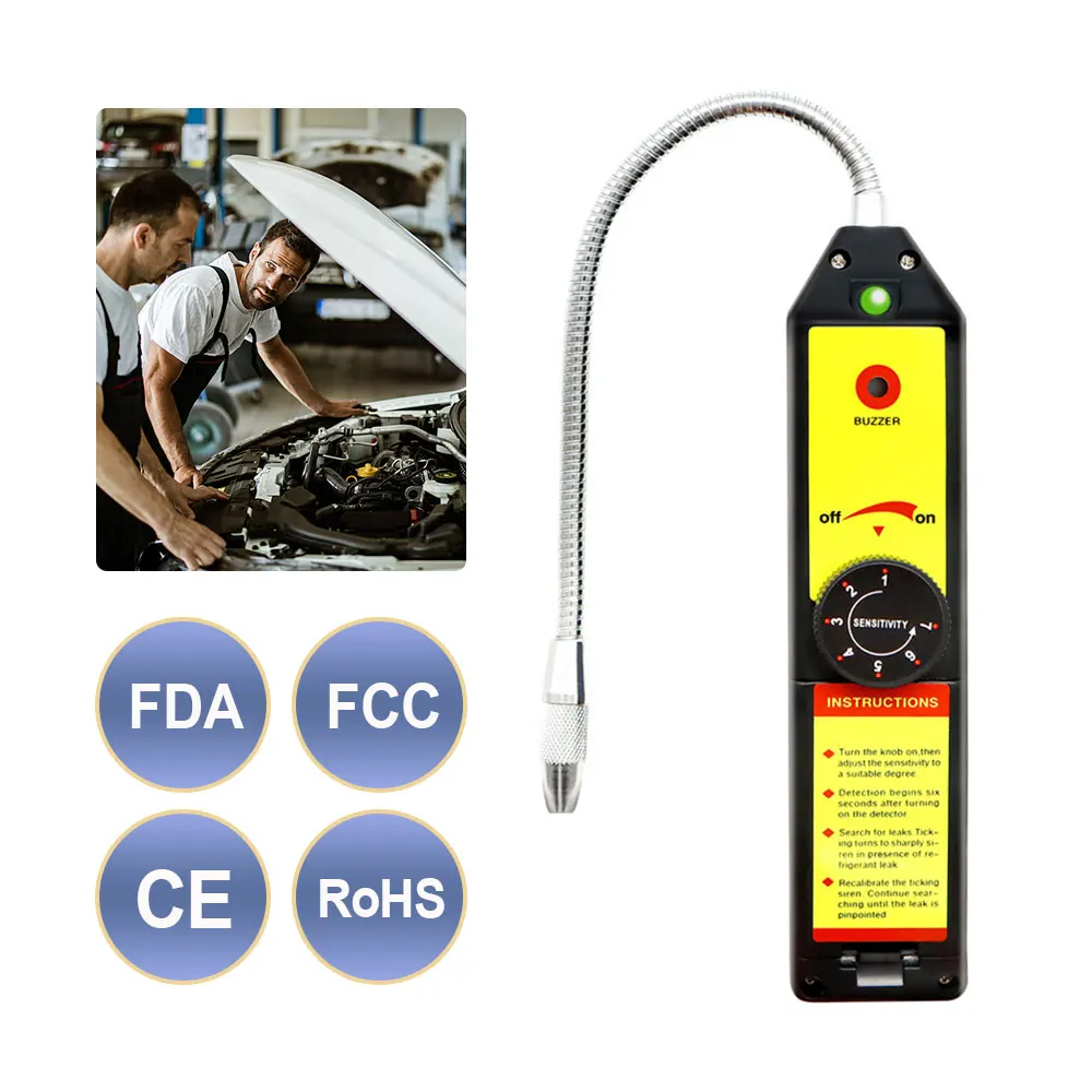 Refrigerant Gas Analyzer WJL-6000 Freon Halogen Leak Detector Car Diagnostic Tools Gas Leakage Tester Air HVAC R22 R410A R134A