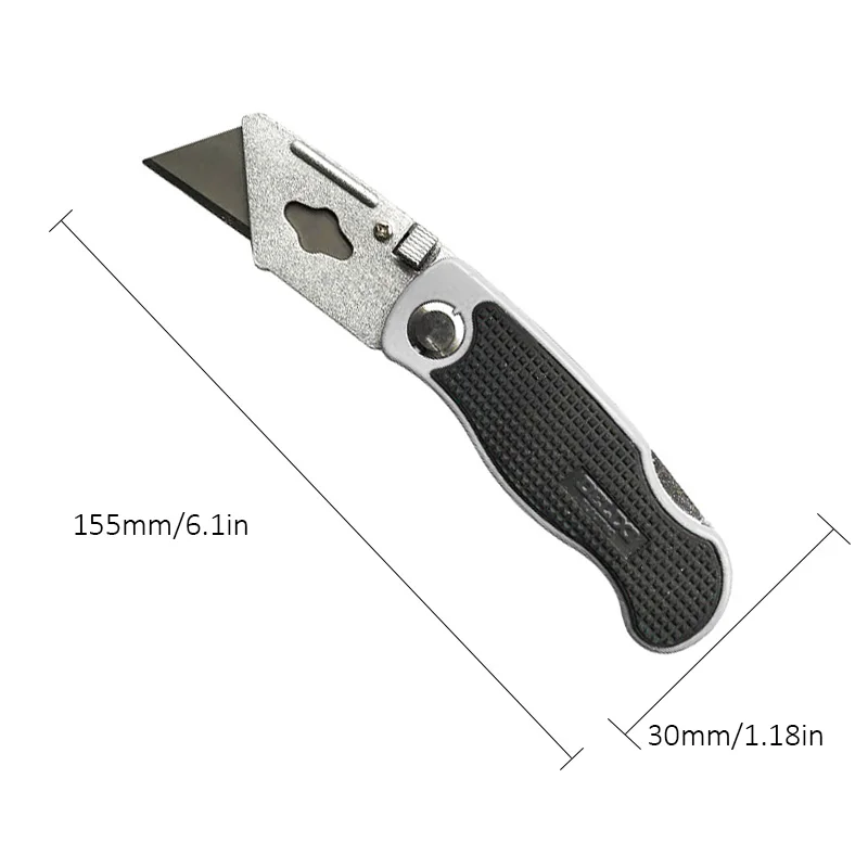 DELIXI ELECTRIC Fold Utility Knife,Sharp Cut Heavy Duty Steel Break,for Cut Paper, Fabric, Foam Board, Wood, Rubber, Plastic