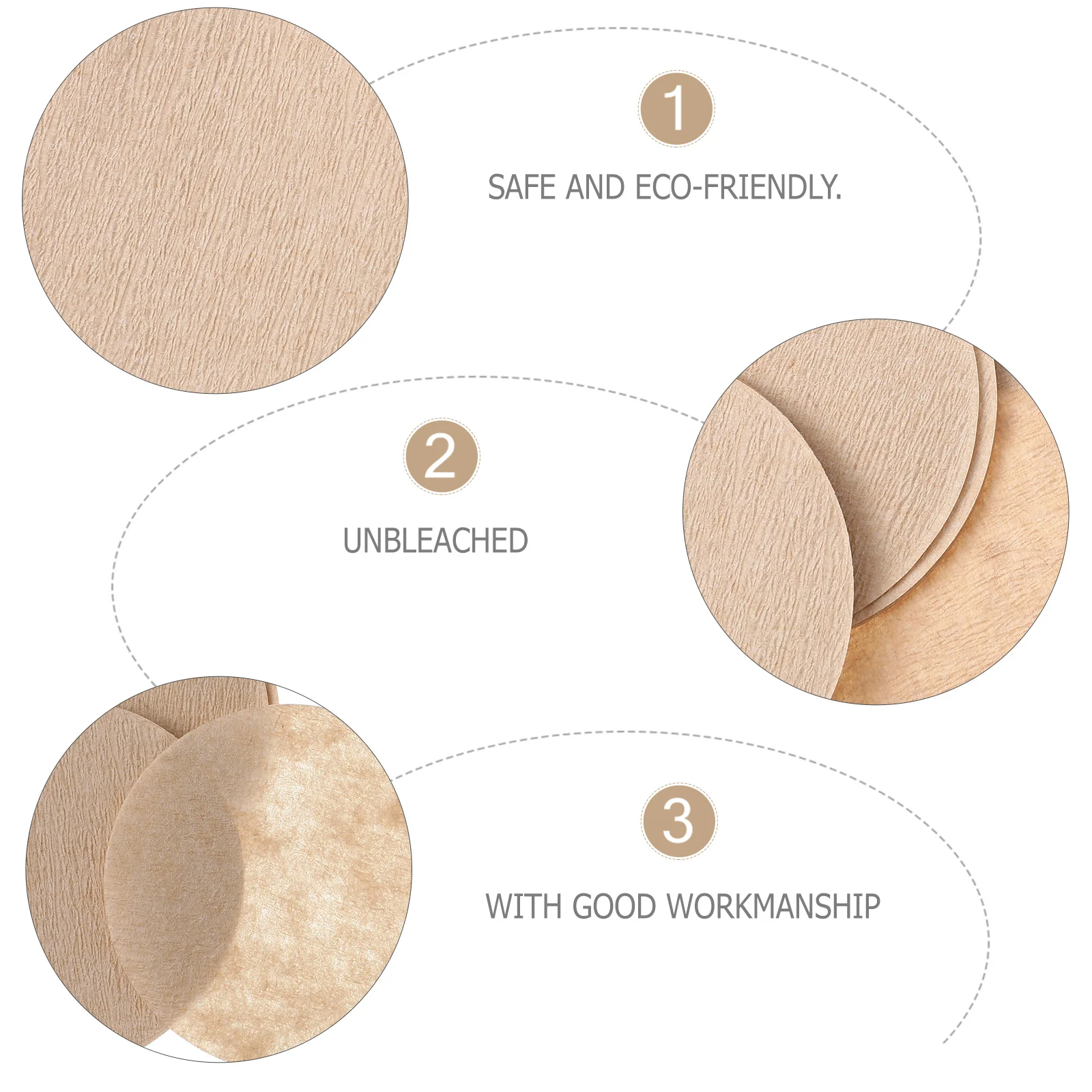 

300pcs Coffee Filter Paper Universal Round Cone Shaped Unbleached Safe Eco Espresso Maker Filters Brewing Accessories Kitchen