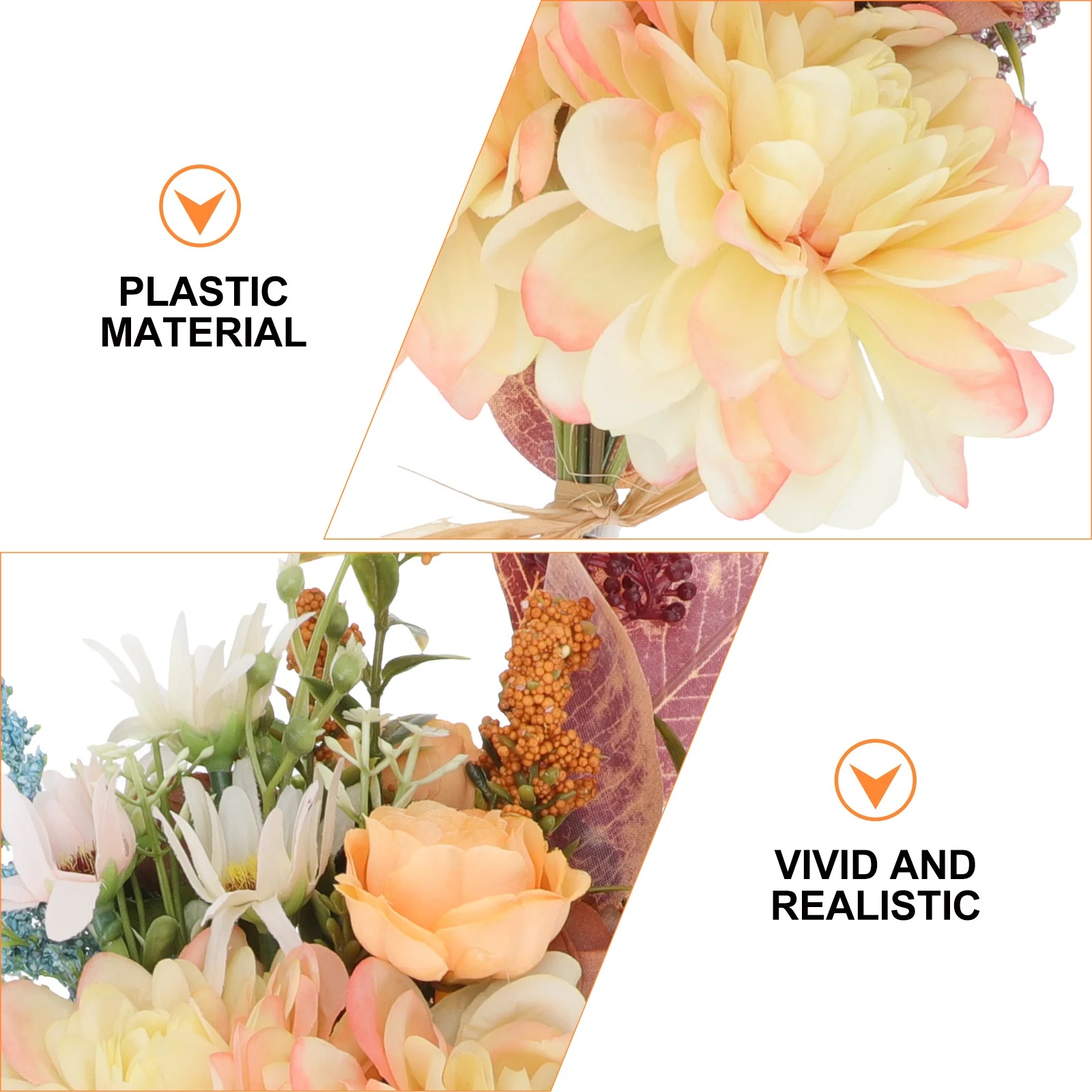 

1Pcs Plastic Artificial Autumn Bouquet Fake Flower Decor Wedding Home Living Room Festival Party Ornament Artificial Bouquet