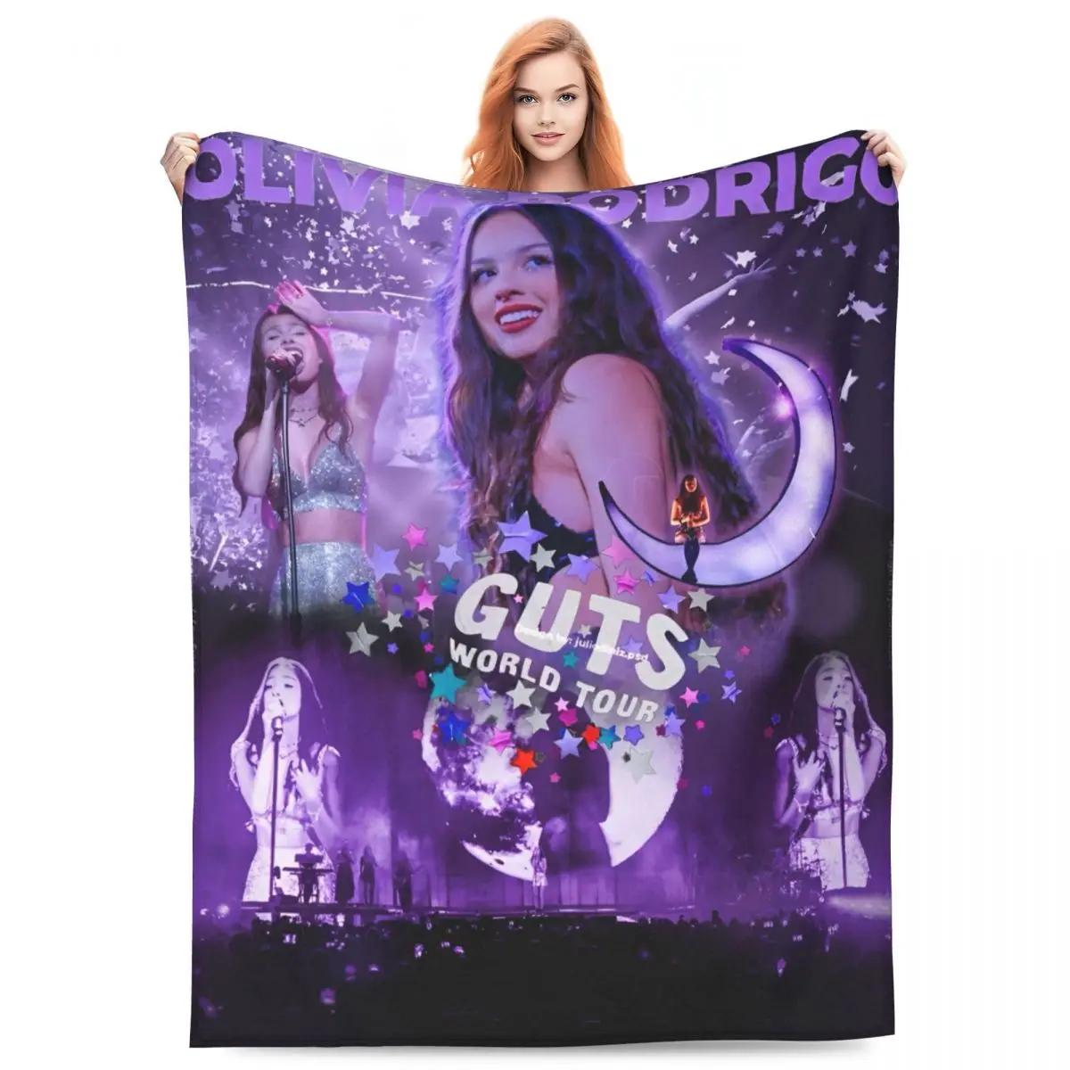 Olivia Vampire Rodrigos Fleece Blanket Sour Accessories GUTS Music Funny Throw Blanket for Home 200x150cm Quilt