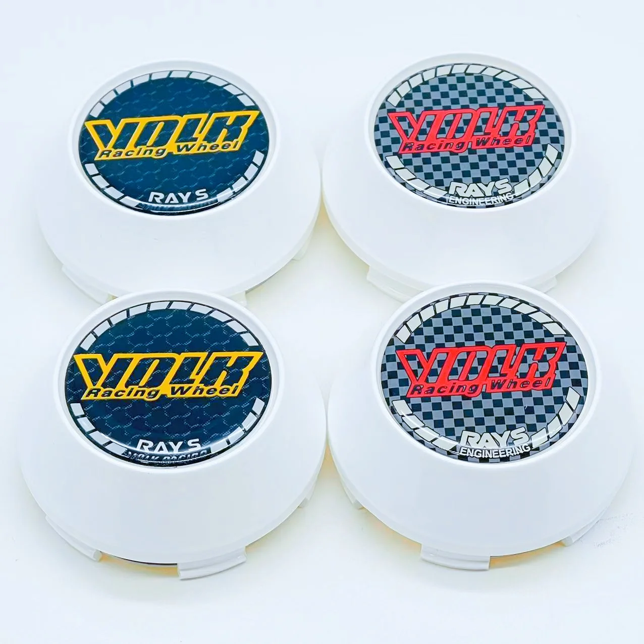 

4PCS VOLK Rim Cap 60mm 65mm 68mm 69mm White high hat Sport Center Cap 45mm VOLK Racing Badge Car Styling Accessories