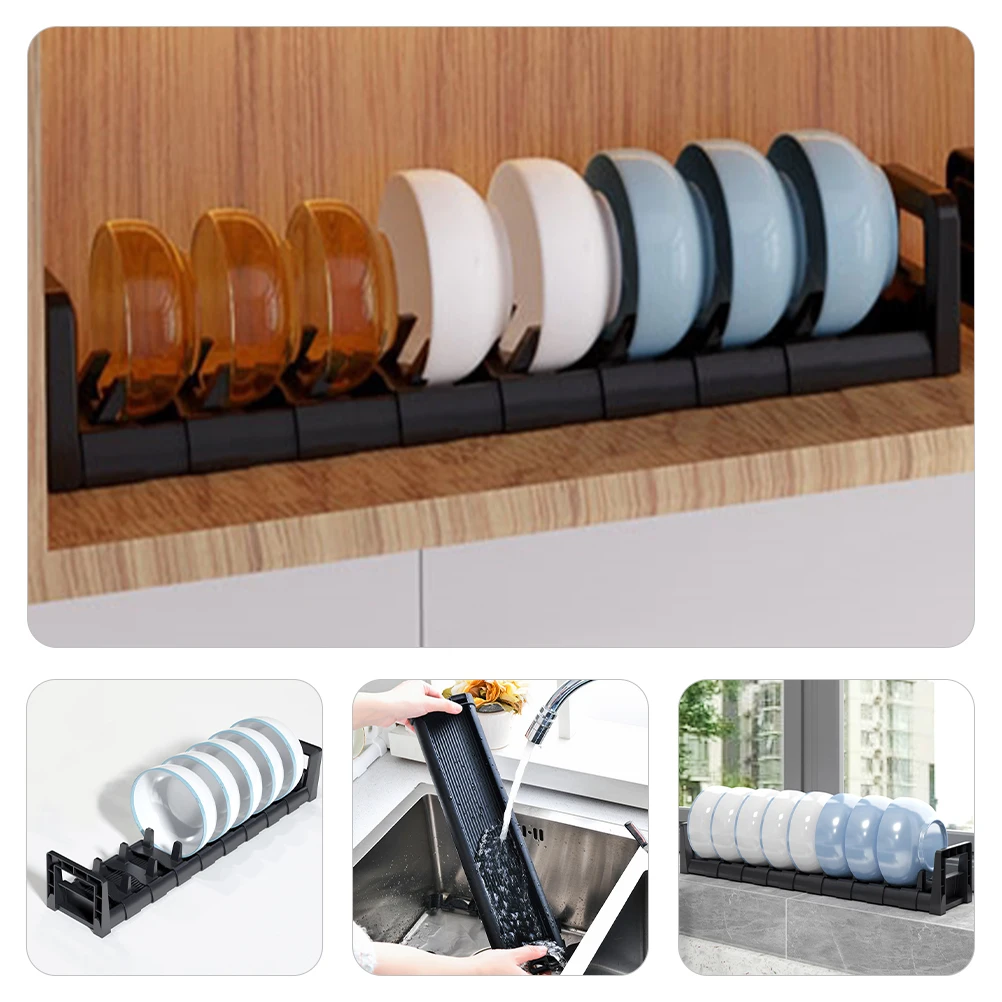 

Adjustable Large Dish Drying Plastic Drainboard Bowl Plate Holder Kitchen Storage Organizer Pp Material Space Saving Efficient