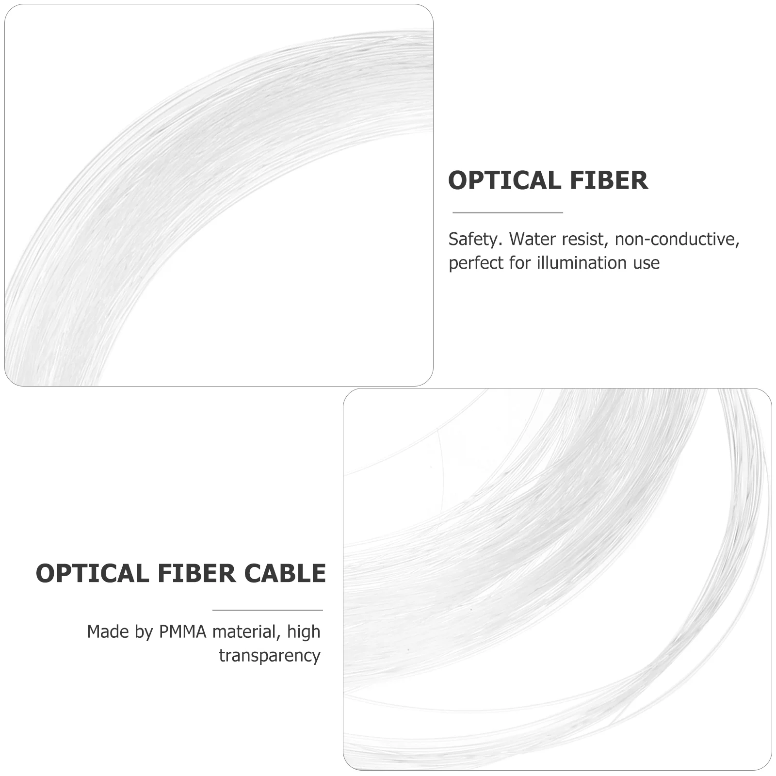 075mm 100 Meters Long Optical Fiber For Light Guiding Fiber Optic Lighting Fixture