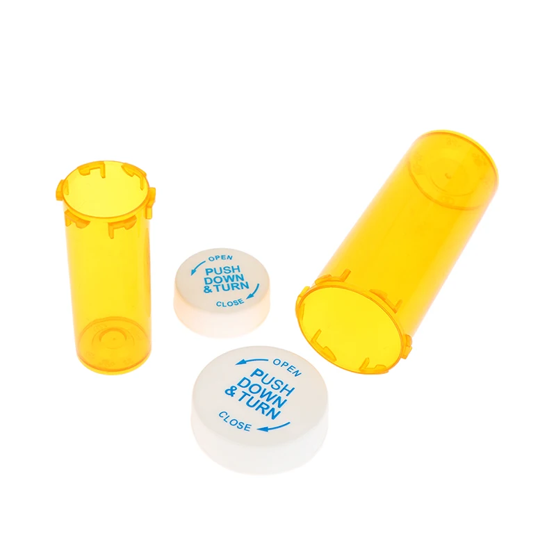 5Pcs Plastic Medicine Pill Bottles With Child Resistant Caps Medicine Containers Travel Pill Vials - 6/8/13/16/20/30/40/60 Dram