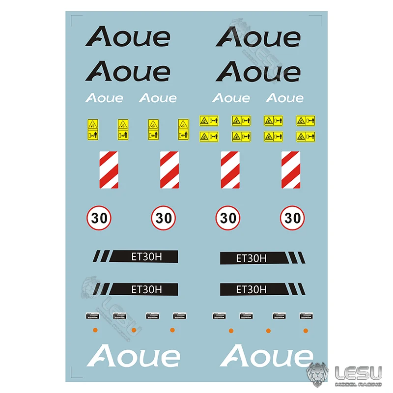 

Water Sticker Decal for TOUCAN RC HOBBY 1/14 LESU RC Hydraulic Wheeled Excavator Aoue ET30H Model TH19251-SMT8